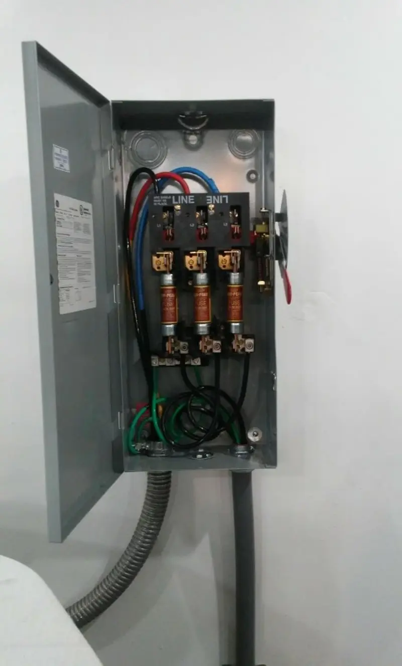 Three-phase disconnect switch installed for Electrical Wiring & Rewiring in Mooers