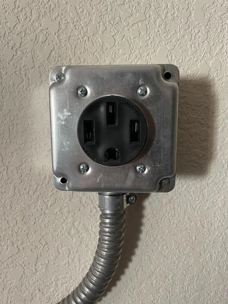 NEMA 14-50 outlet installed for Electrical Panel Upgrade in Mooers